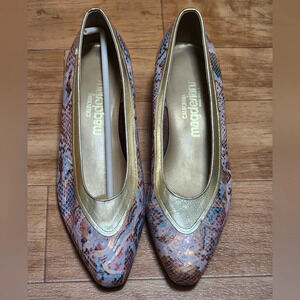 California Magdesians Vintage Printed Wedges Multi-colored Gold Detail Sz 8.5